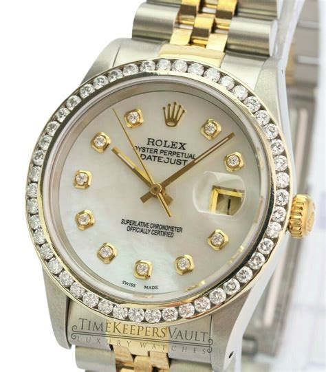 rolex datejust 36mm 16233 with diamond dial|rolex datejust 16233 white dial.